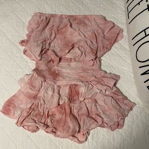 mustard seed strapless romper worn twice